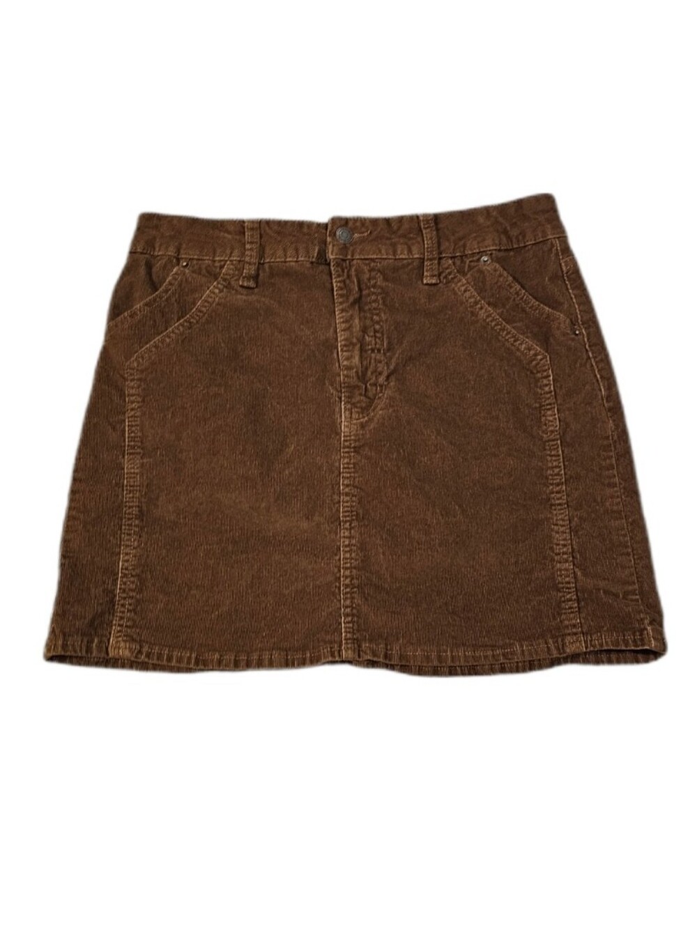 Corduroy Mini Skirt 12 Brown